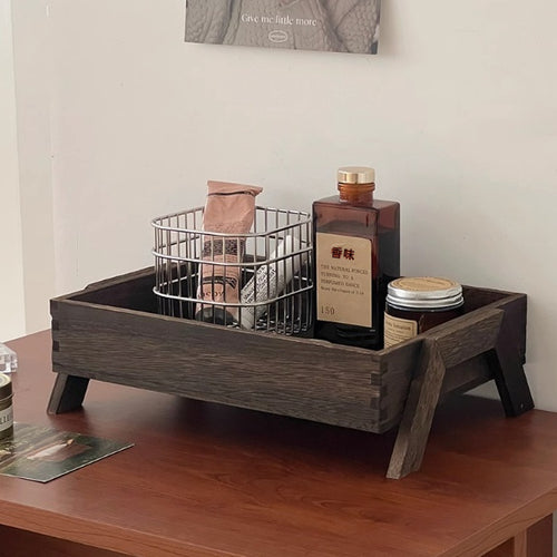 Plateau De Rangement En Bois Massif