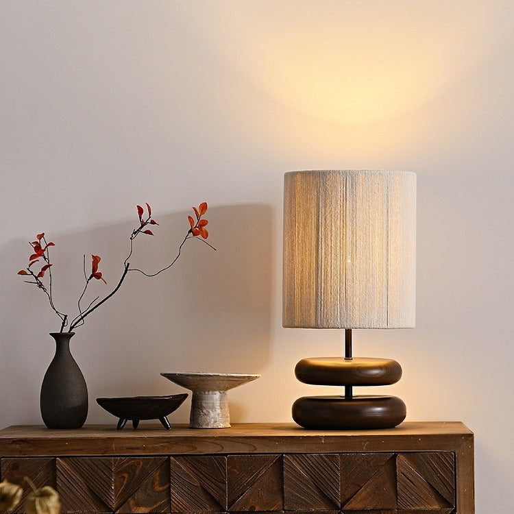 Solid Wood Table Lamp Creative Living Room Bedroom Bedside Lamp