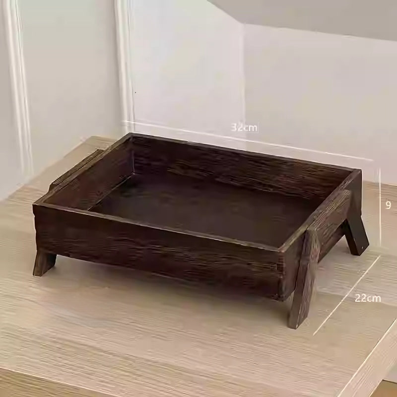 Plateau De Rangement En Bois Massif